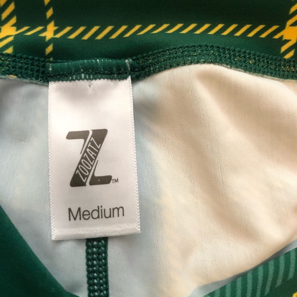 NDSU bison green yellow plaid athletic leggings - Picture 3 of 6